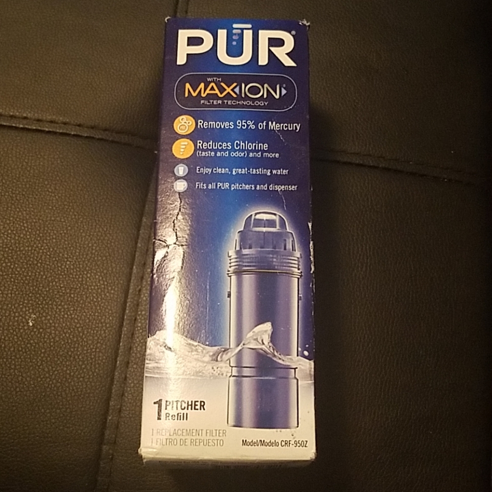 PUR Maxion water pitcher and dispenser filter